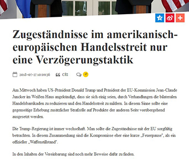 The German website of European Times was forwarded on July 27, 2018